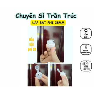 Combo 50 nắp bật phi 28 màu trong, nắp nhựa bật 28mm dùng cho chai nước rửa tay, dung dịch sát khuẩn