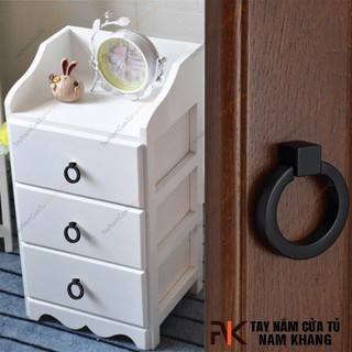 Núm kéo cửa tủ dạng vòng NK161-D (Màu Đen Mờ)