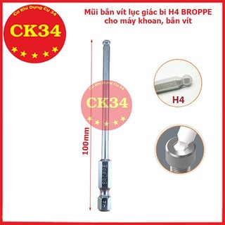 Đầu lục giác H4 bi bóng cho khoan, máy bắn vít chuôi lục giác thương hiệu BROPPE dài 65/100/150mm