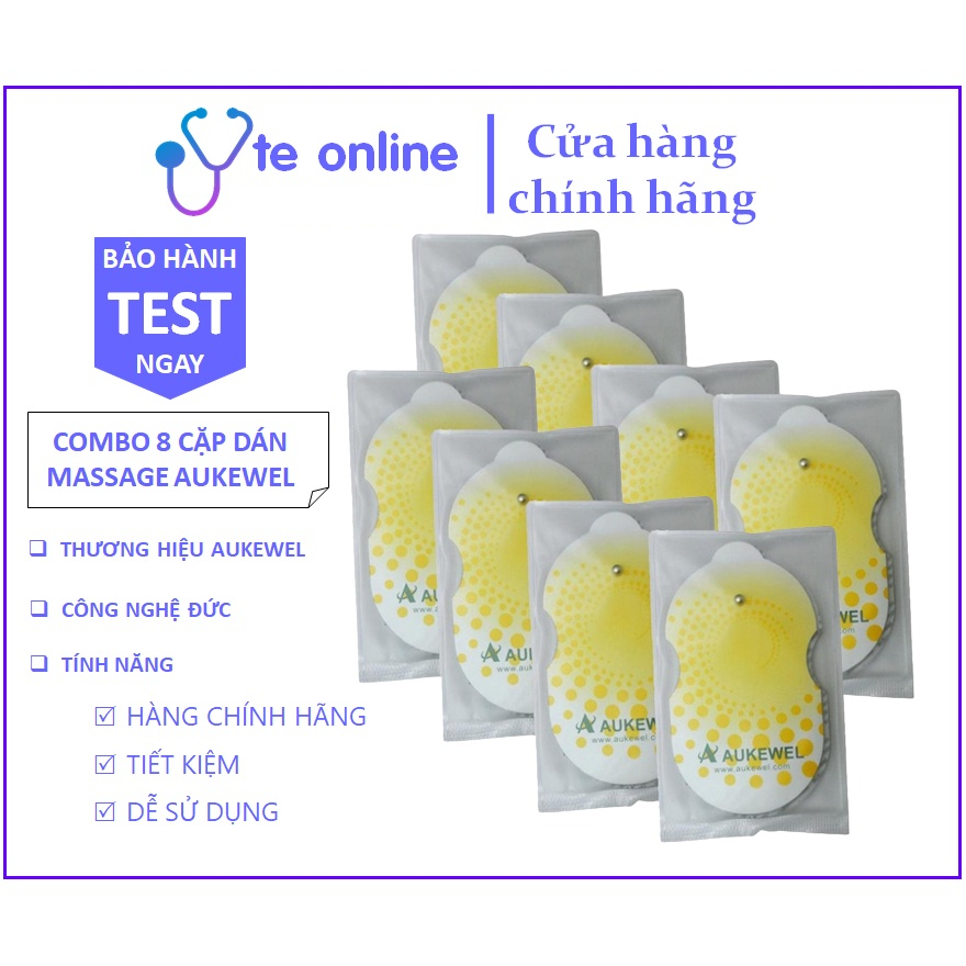 Miếng dán xung điện Aukewel chính hãng (Loại tốt) - Combo 8 cặp dán | Dùng cho máy AK VIP, AK-2000, 