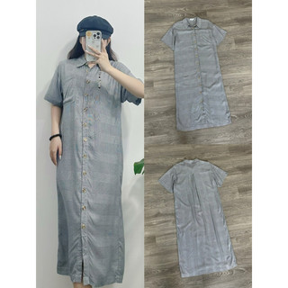 HIPU.VNXK - Đầm suông WareHousee hoạ tiết cổ sơ mi tay ngắn.