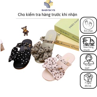 Dép cho bé gái, dép sandal đính nơ thời trang chống trơn cho bé cực xinh size 26 - 34