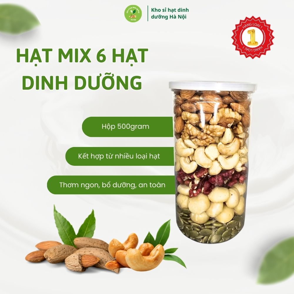 Hạt mix 6 hạt dinh dưỡng hộp 500gr