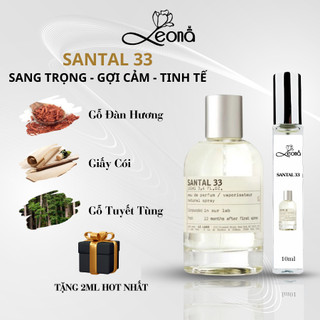   Auth - 10ml  Nước hoa unisex Leona Parfum Santal 33 hương thơm sang trọng gợi cảm và đầy tinh tế 