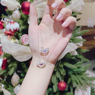 Dây chuyền bạc nữ Lily Silver, vòng cổ thiên nga đá nhảy chất liệu bạc thật - Tặng kèm fullbox Swa như ảnh