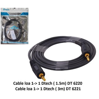 Cáp loa 2 đầu 3.5mm DTECH DT-6220 dài 1,5m.