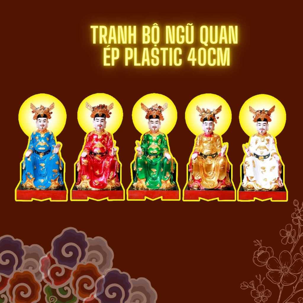 Bộ tranh cúng Ngũ Quan ép plastic