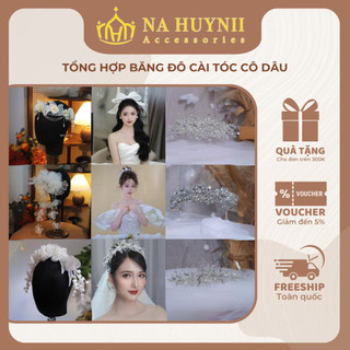 Băng đô cài tóc cô dâu, băng đô đá cài tóc, bờm đá, băng đô hoa cài tóc, bờm hoa, phụ kiện cài tóc cô dâu, na huỳnh