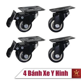 Bộ 4 bánh xe ( 2 bánh khóa, 2 bánh không khóa )
