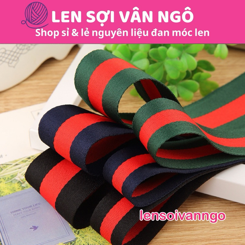 3 mét ruy băng sọc G/C (bản 2.5cm) (26119)