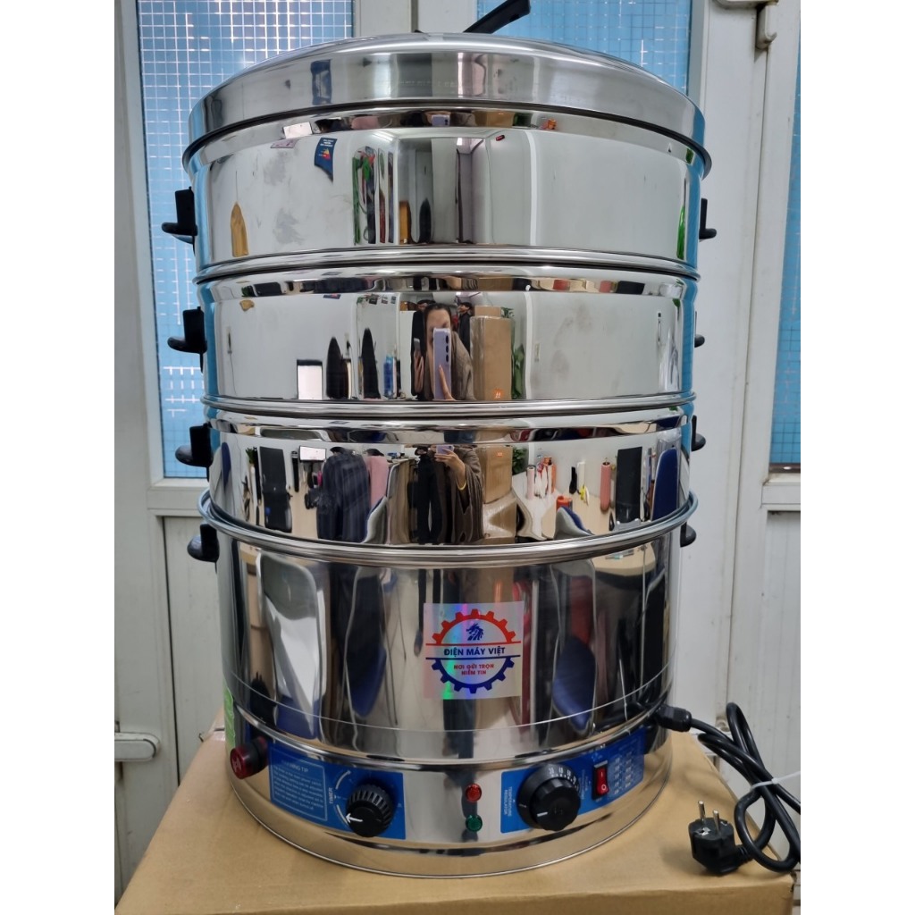Nồi hấp bánh bao bằng điện sz 52cm - Nồi hấp xôi, đồ xôi chạy điện gia đình (Tặng kèm miếng lót hấp xôi)