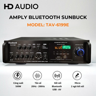  Âm ly Karaoke Bluetooth SUNBUCK 6199E Amply Sunbuck 6199 5 Kênh Nghe Nhạc Công Suất Lớn Có Điều Khiển Từ Xa FM 