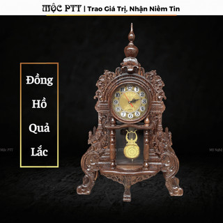 Đồng Hồ Quả Lắc gỗ Munnn Đuôi Công kích thước 70 x 44 x 14 cm trang trí phòng khách , phòng làm việc vân vân