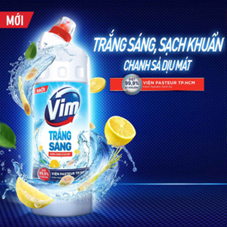 Gel tẩy rửa bồn cầu và nhà tắm VIM trắng sáng hương chanh sả dịu mát 870ml
