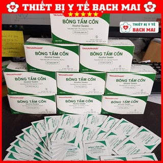 Bông Gạc Tẩm Cổn  [Hộp 100 Miếng]