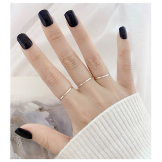 Nhẫn bạc nữ TLEE trơn bản vuông mỏng basic TLEE JEWELRY A0340
