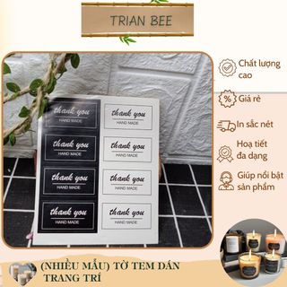Tem dán [sticker] trang trí nhiều mẫu, 1 tờ 8-12 tem
