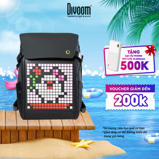 Balo DIVOOM Pixoo Backpack-M, có hiển thị màn hình LED, ngăn chứa Laptop 15inch