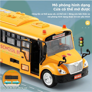 Xe bus trường học đồ chơi, mô hình xe buýt, đồ chơi trẻ em, có đèn và âm thanh, đồ chơi bé trai