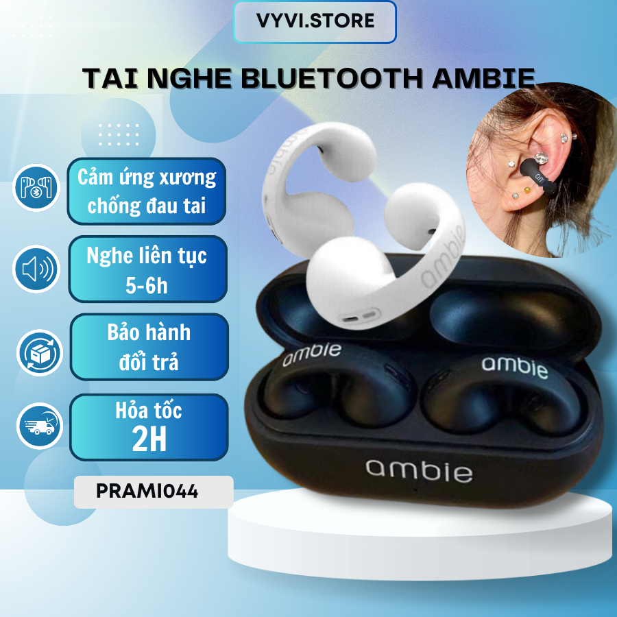 Tai Nghe Bluetooth Kẹp Tai PRAMI - Thiết Kế Sáng Tạo, Thời Gian Chơi Lâu, Âm Thanh Tốt - PRAMI044