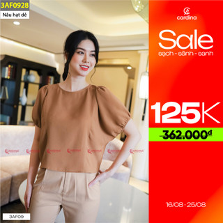 Áo Nữ 𝐂𝐀𝐑𝐃𝐈𝐍𝐀 Chất Đũi Hàn Cao Cấp Cổ Tròn Tay Dơi Bồng Trẻ Trung Thanh Lịch 3AF09