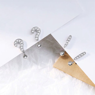 Khuyên tai bạc TLEE dấu chấm hỏi, dấu chấm than cá tính TLEE JEWELRY B0275