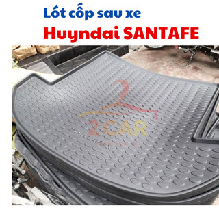 Lót cốp nhựa xe Hyundai Santafe 2019, 2020, 2021, 2022, 2023, 2024 nhựa dẻo không thấm nước, không mùi .LCN-HU007