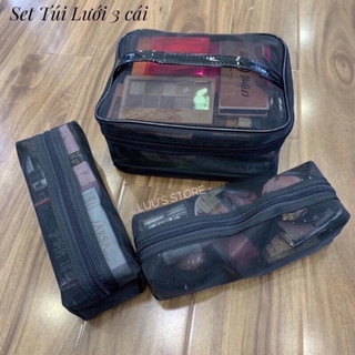 Set túi lưới 3 cái đựng mỹ phẩm, phụ kiện