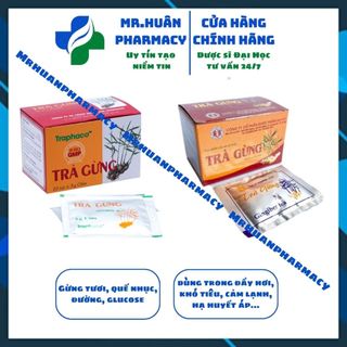 Trà Gừng (Hộp 10 gói) - Hỗ trợ điều trị trong trường hợp đầy hơi, khó tiêu, cảm lạnh, hạ huyết áp