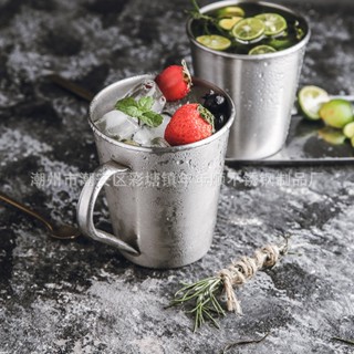 Cốc Inox 304 - Ly Inox SUS304 - Ly Inox Có Quai phù hợp cho nhà hàng phong cách Hàn Quốc Nhật Bản giữ nhiệt tốt