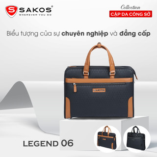 Cặp xách phối da công sở thời trang cao cấp sakos legend 06 14 inch