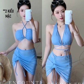  Đồ bơi, Set bikini màu xanh da trời #XL04 Xuống Phố Shop