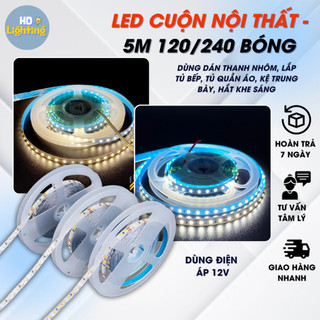 Cuộn Đèn Led Nội Thất 5m 120 mắt led - Ánh sáng Vàng, Trắng