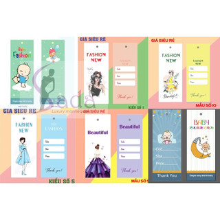 Combo 100 cái Tag giấy, mác giấy nam,nữ, trẻ em, NHẬN LÀM THEO YÊU CẦU - sada shop