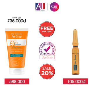 Kem chống nắng cho da nhờn mụn Avene Cleanance Protection Blue Light Spf50+ 50ml TẶNG Ampoule Martiderm (Nhập khẩu)