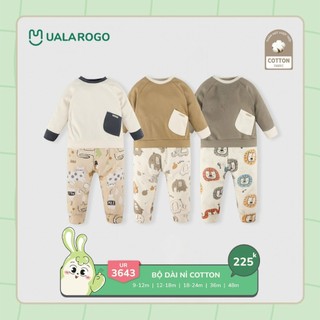 Bộ nỉ dài tay cotton họa tiết trẻ em UR3643 Uala Rogo
