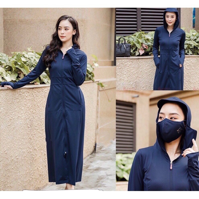 Áo Chống Nắng lưới tản nhiệt  2 Lớp Dáng Dài Nữ- Vải Thông Hơi Hạt Cườm chống tia UV cao cấp | BigBuy360 - bigbuy360.vn