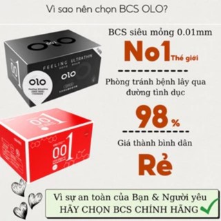 Bao cao su OLO Feeling Ultra thin 001 siêu mỏng, nhiều gel bôi trơn, bcs kéo dài thời gian , hộp 10C