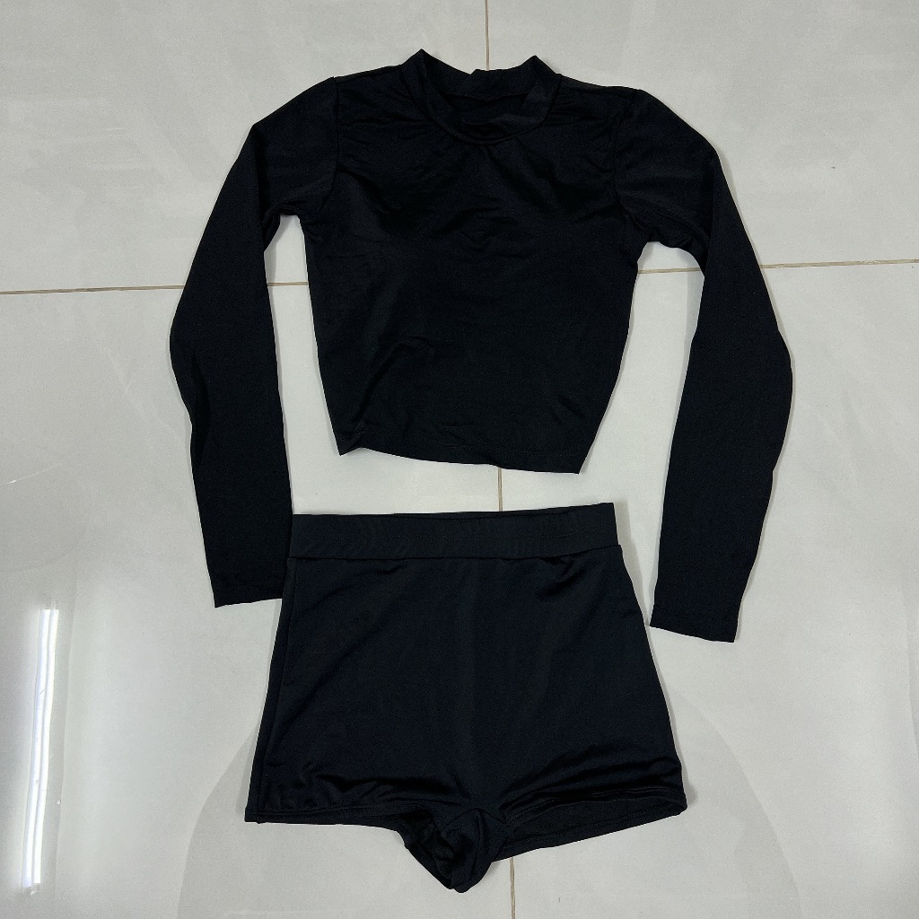 [BIKINI LOẠI ĐẸP] Đồ bơi nữ bikini đi biển nữ 2 mảnh lưng cao áo tay dài đen cá tính | BigBuy360 - bigbuy360.vn