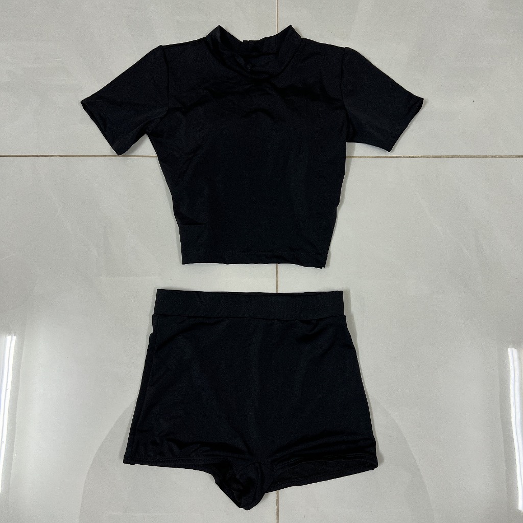 [BIKINI LOẠI ĐẸP] Đồ bơi nữ bikini đi biển nữ 2 mảnh lưng cao áo tay dài đen cá tính | BigBuy360 - bigbuy360.vn