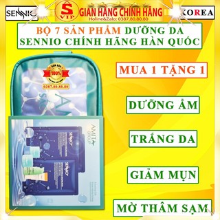 SET 7 SẢN PHẨM dưỡng da sennio chính hãng hàn quốc cấp ẩm trắng da giảm mụn thâm sẹo mờ sạm nám túi mỹ phẩm sennio amita