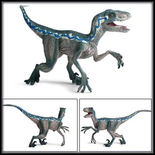 Mô hình khủng long Velociraptor sọc xanh dương Jurassic World quà tặng cho bé