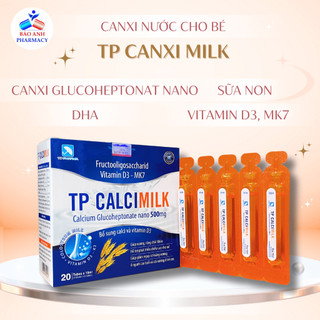 Canxi cho bé hỗ trợ phát triển chiều cao, bổ sung Canxi, Vitamin D3, K2, DHA TP CalciMilk Hộp 20 ống