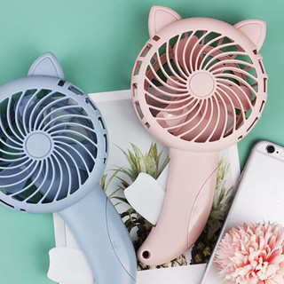 Quạt mini cầm tay ☀️GIÁ SẬP SÀN☀️ Quạt cầm tay mini chạy cơ Cute Fan tai mèo nhiều màu sắc dễ thương