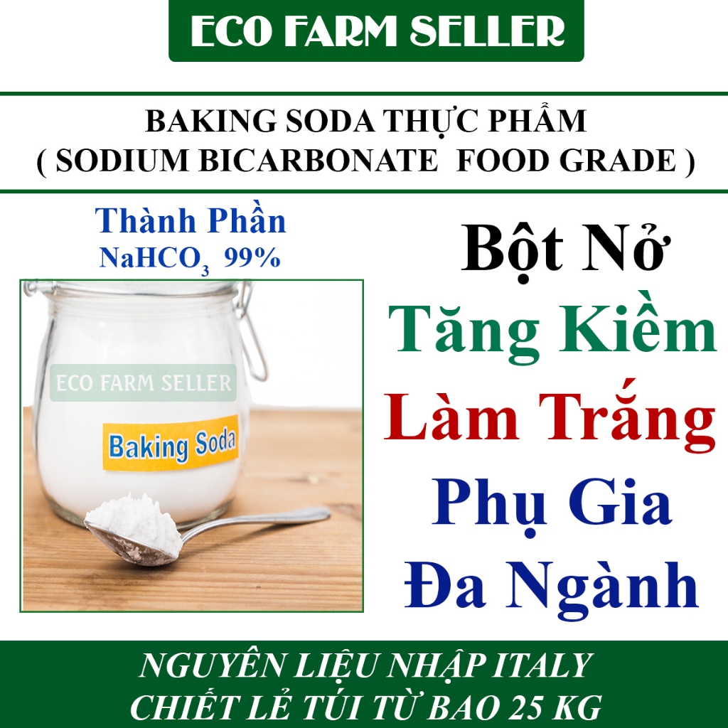 Muối Nở Ý - Bột Baking Soda 99% - Sodium Bicarbonate Food Grade