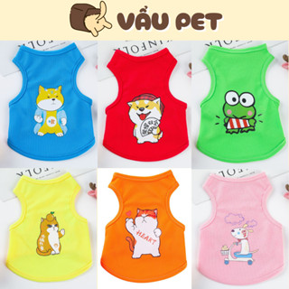 Áo cho chó mèo thun ba lỗ mùa hè - Quần áo cho chó poodle, con, lớn, mèo, thú cưng Vẩu Pet Shop