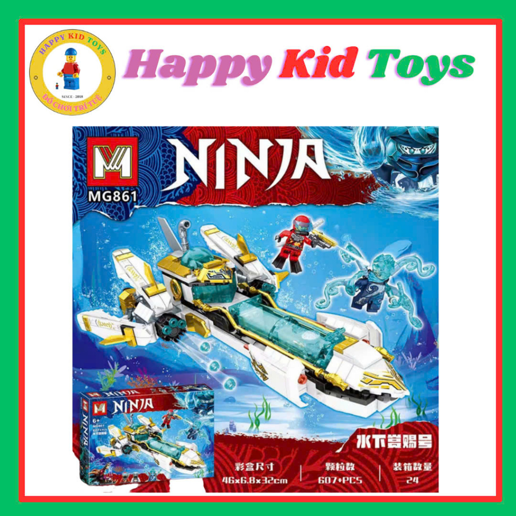 Đồ chơi lắp ráp Ninja Tàu Ngầm Hydro Bounty Happykidtoys - MG861 gồm 607 mảnh