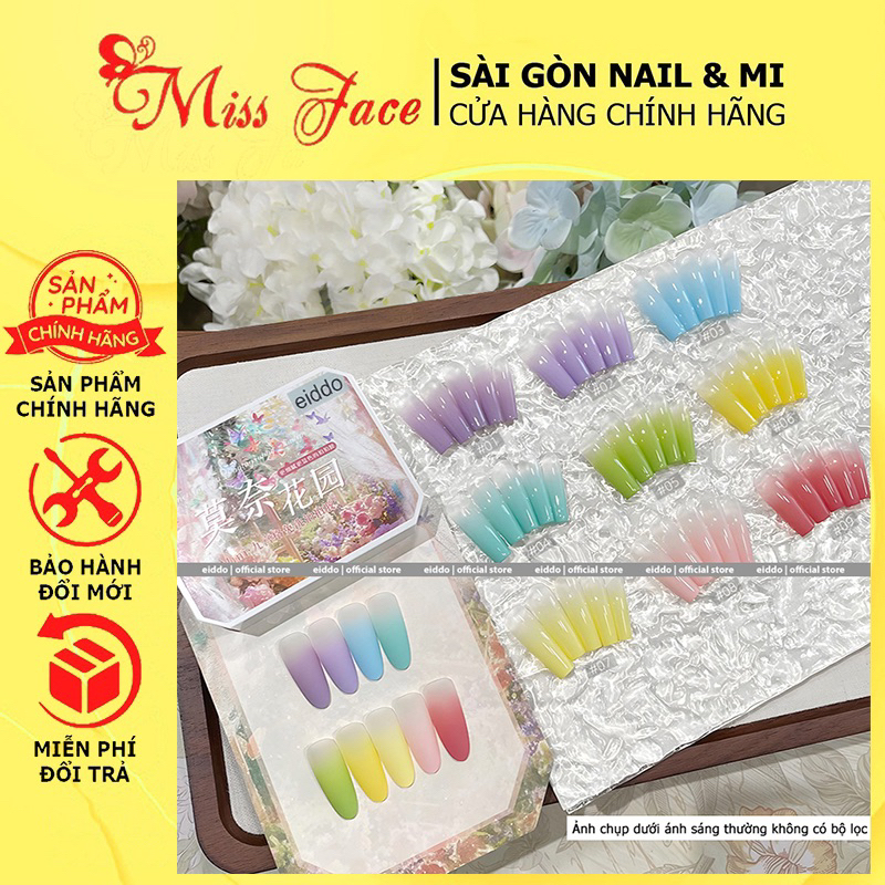 Màu gel DẶM OMBRE ( MVH ) 9 MÀU EIDDO CHÍNH HÃNG - Set gel dặm ombre 9 ô , chắc gel dặm cực mịn , ge