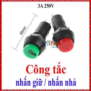 Công tắc nhấn nhả / nhấn giữ 40x12mm nhiều màu