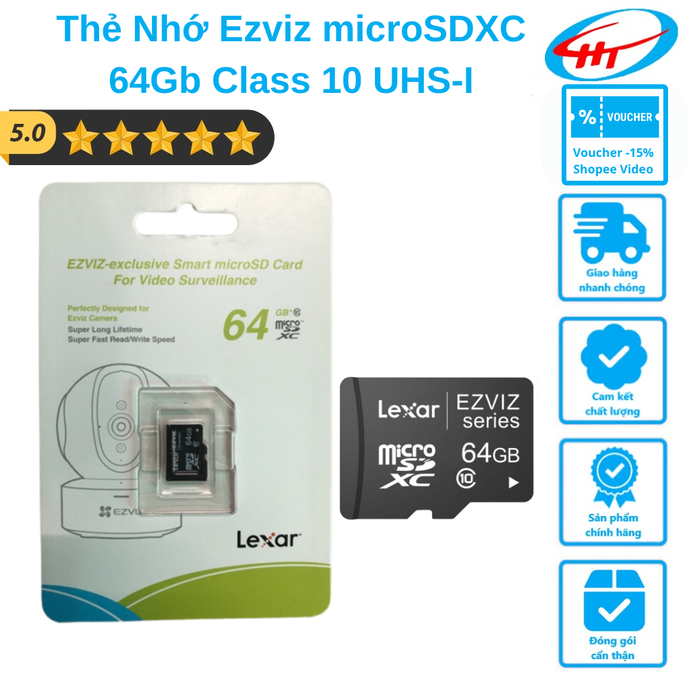 Thẻ Nhớ Ezviz microSDXC 64Gb Class 10 UHS-I - Hàng chính hãng